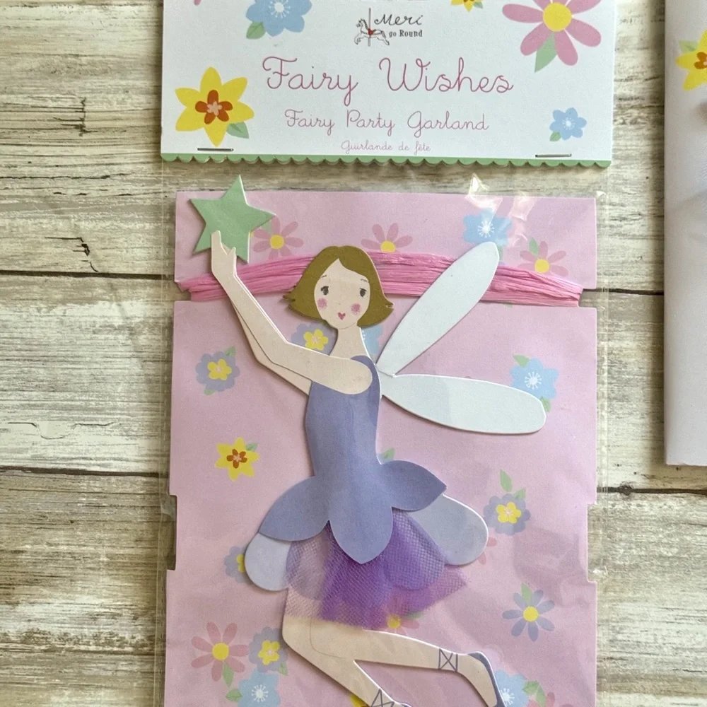 Meri Meri Fairy Wishes Party Decor Centerpiece & Garland New Unused Rare Decor